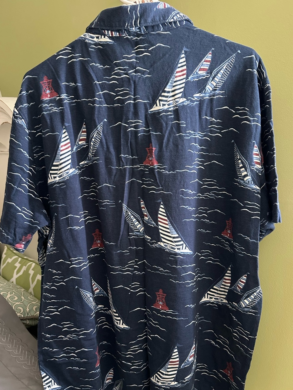 IZOD Saltwater Relaxed Classics Nautical Sailboat Polo Shirt Navy Men's XL - Picture 3 of 9
